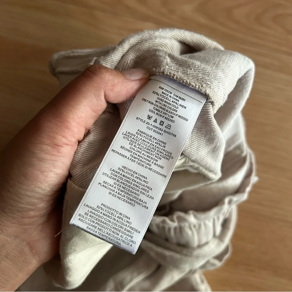 Joie Beige Lindsi Linen Blend Belter Baggy Shorts Women’s Small